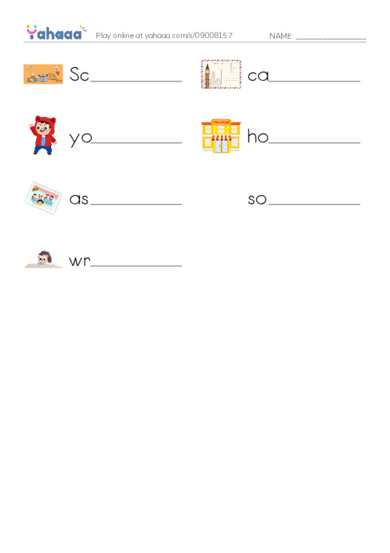 Write the word rows worksheet for L101