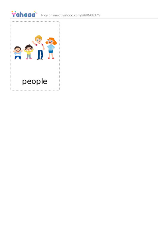 Picture flashcards worksheet for people