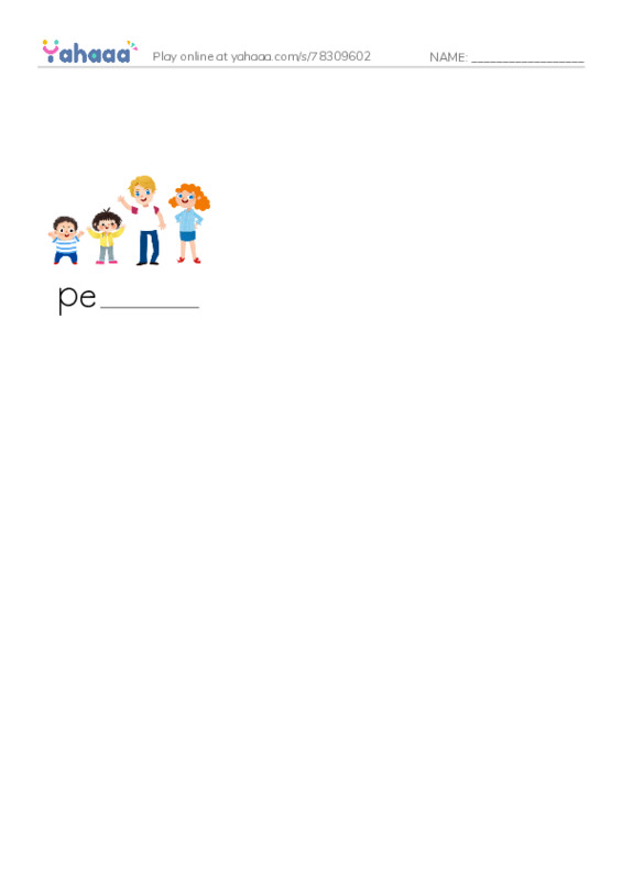 Finish the word worksheet for people