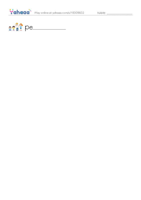 Write the word rows worksheet for people