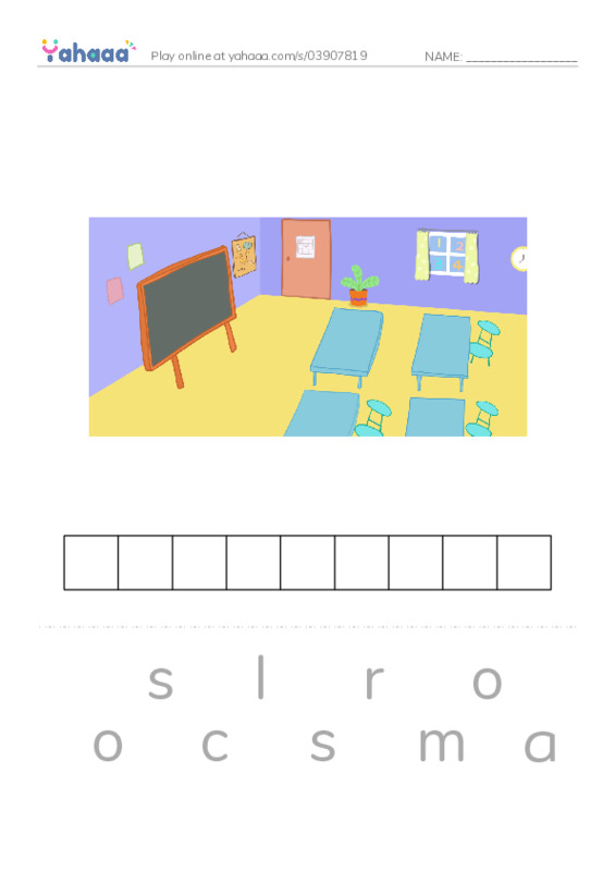 Letter scramble puzzle worksheet for class