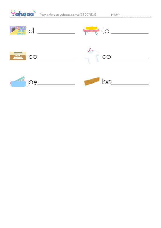 Write the word rows worksheet for class