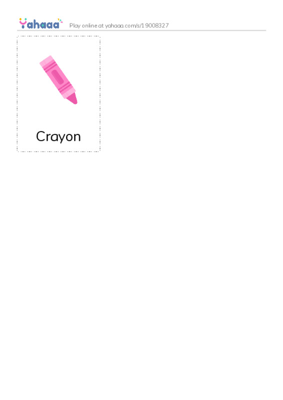 Picture flashcards worksheet for Crayon