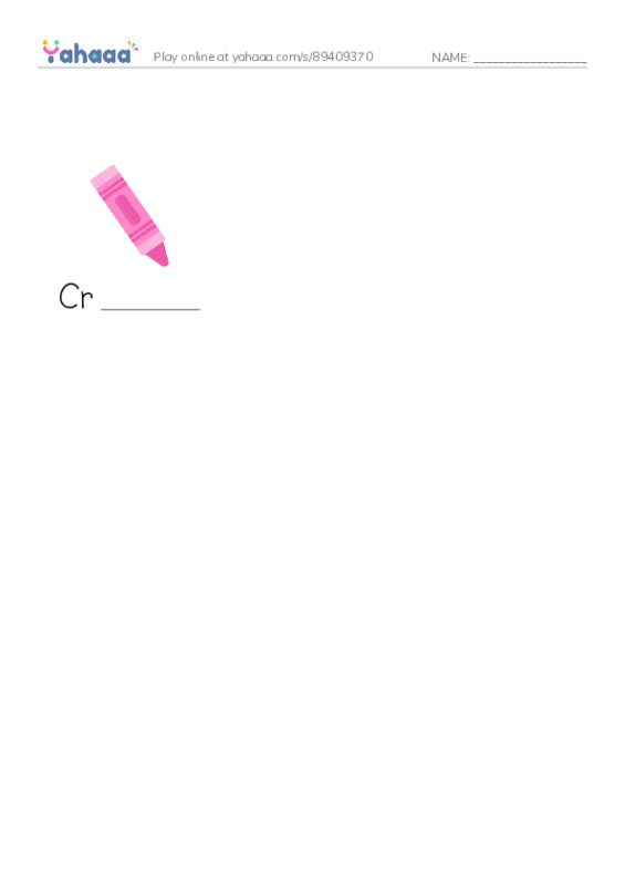 Finish the word worksheet for Crayon