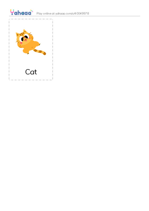 Picture flashcards worksheet for Cat