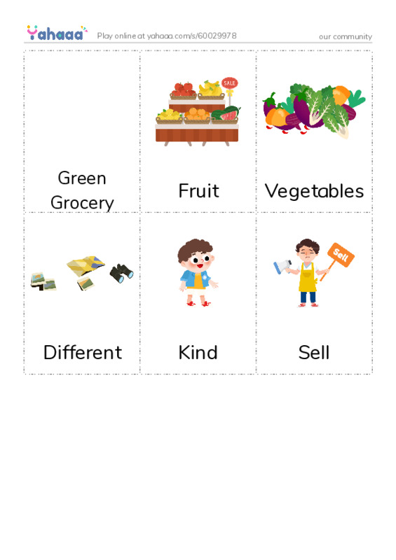 Picture flashcards worksheet for our community
