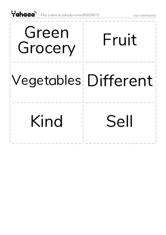 Word flashcards worksheet for our community