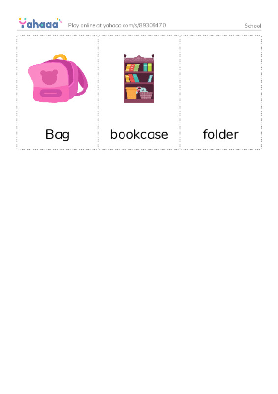 Picture flashcards worksheet for School