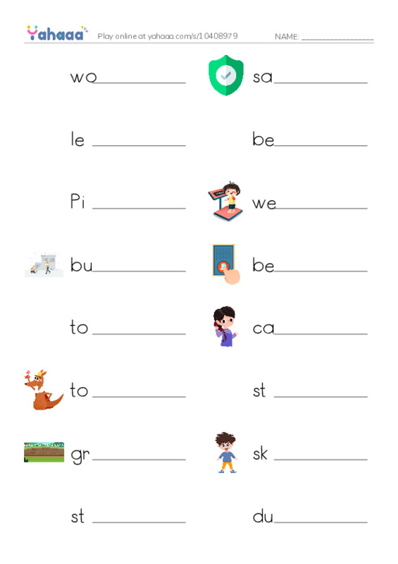 Write the word rows worksheet for The leaning tower