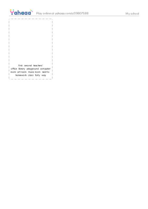 Picture flashcards worksheet for My school