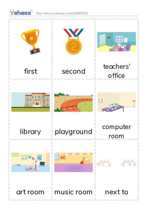 Picture flashcards worksheet for My school