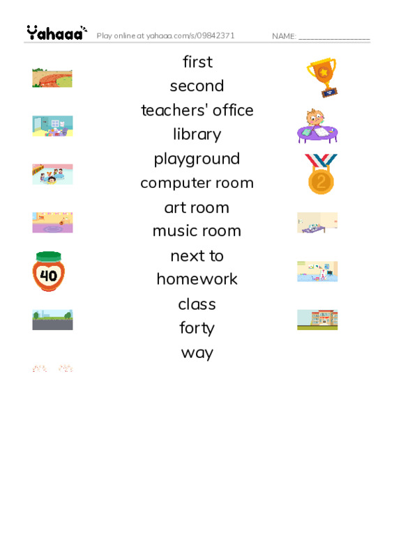 Match both sides worksheet for My school
