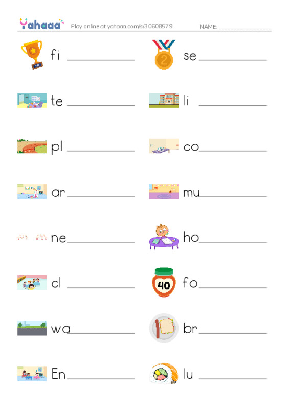 Write the word rows worksheet for 四年級下學期