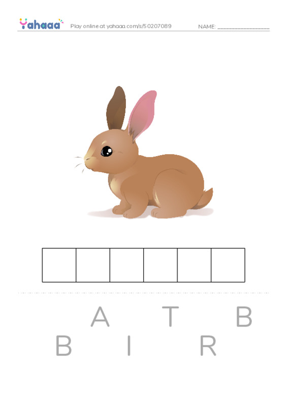 Letter scramble puzzle worksheet for the umbrella trick