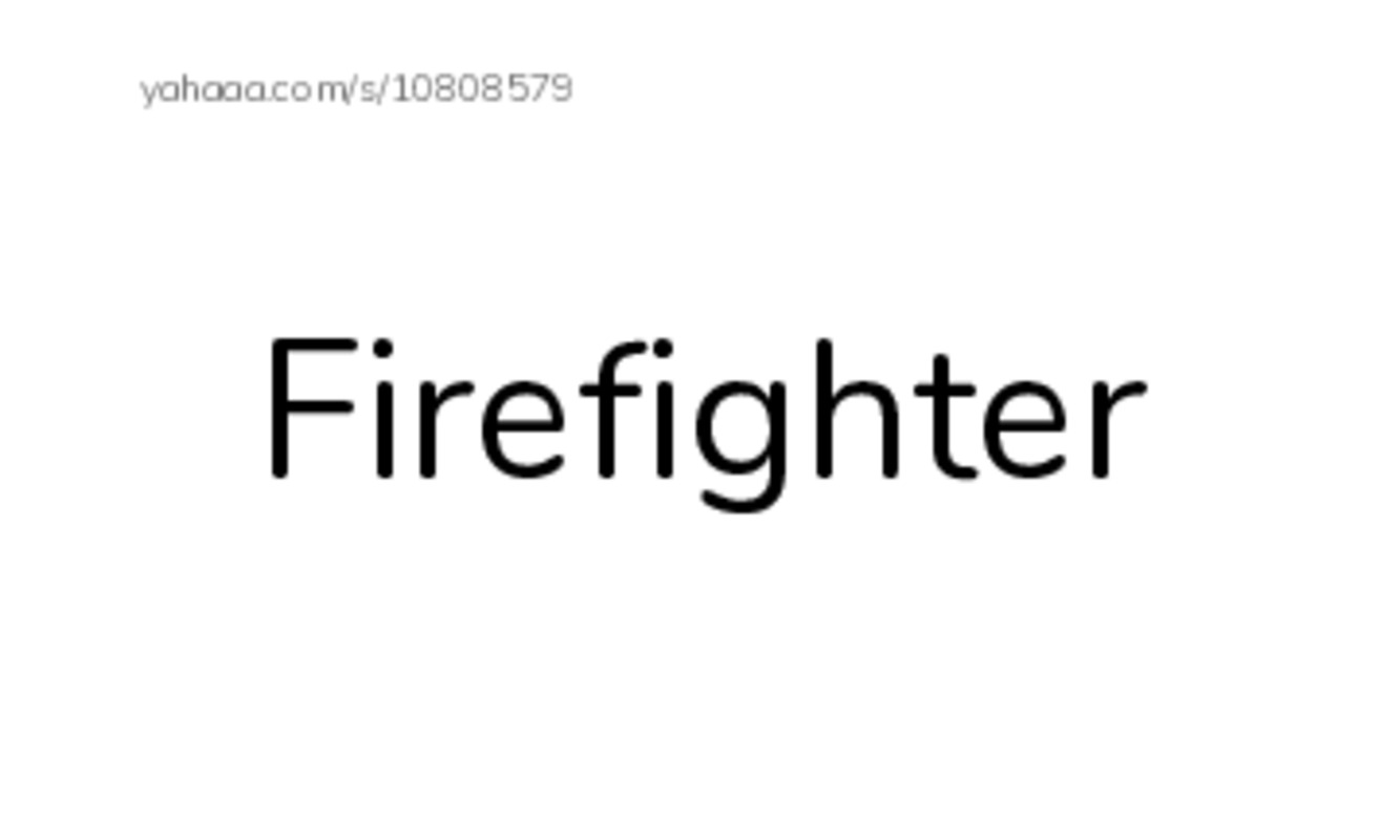 Index cards, words only worksheet for FIREFIGHTERS AT WORK