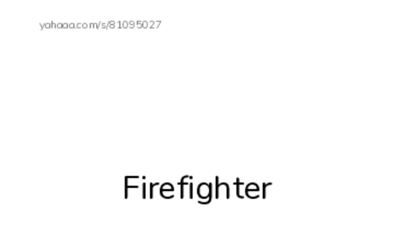 Index cards with pictures worksheet for FIREFIGHTERS AT WORK