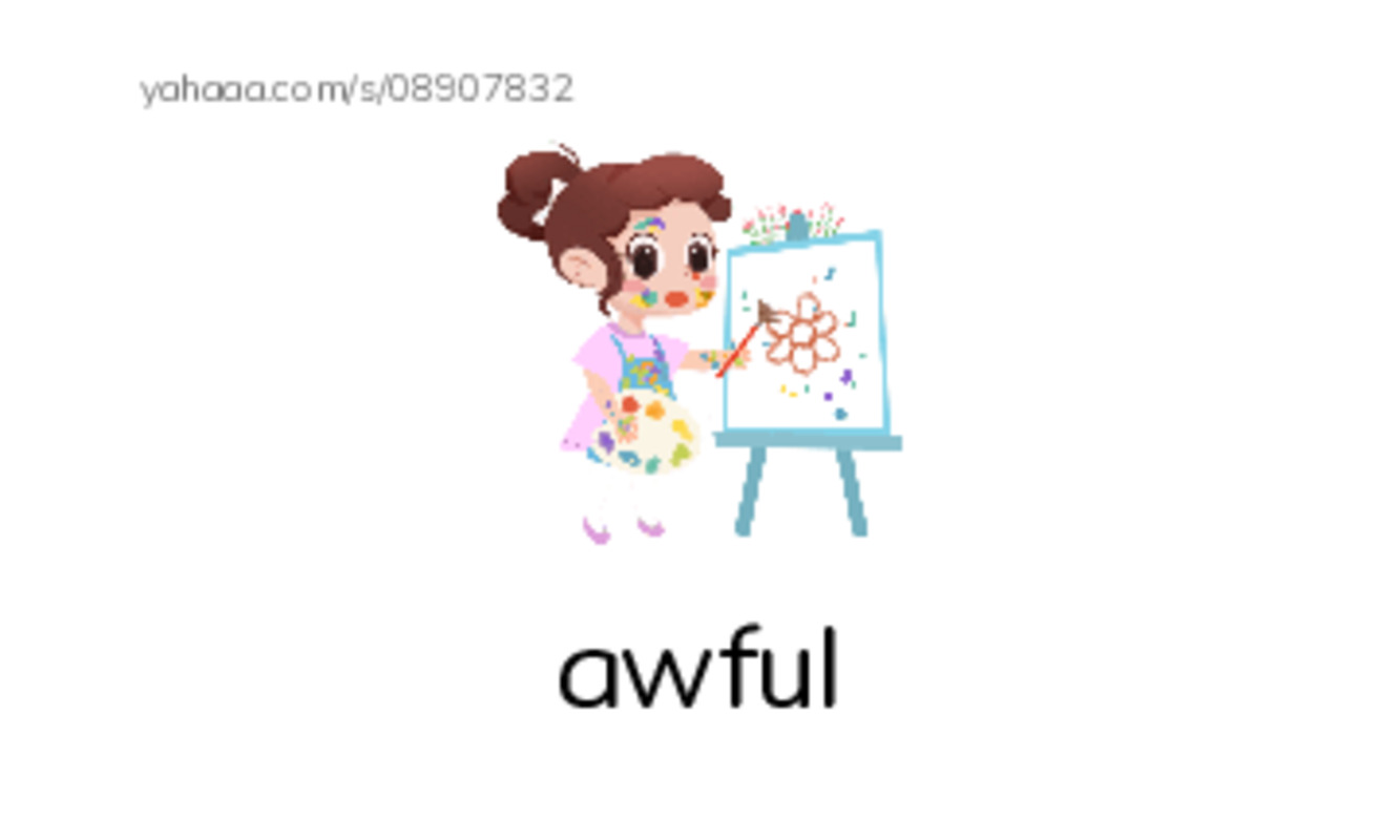 Index cards with pictures worksheet for awful, telephone, phone and 5 more