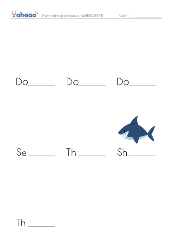 Finish the word worksheet for Dolphin Cruise, Dolphin, Dolphins can jump very high and 4 more