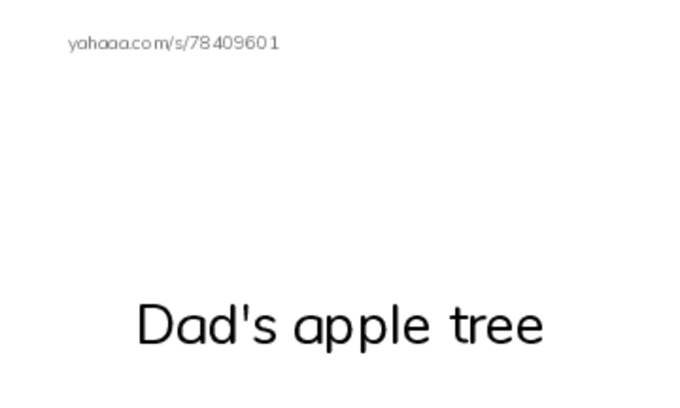Index cards with pictures worksheet for Dad's apple tree, Ground, I am digging a hole in the ground and 4 more