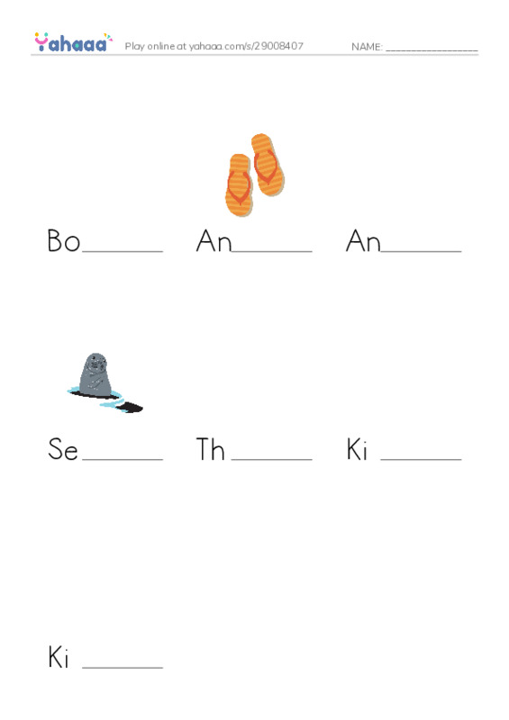 Finish the word worksheet for Bottom of the world, Antarctica, Antarctica is at the bottom of the world and 4 more