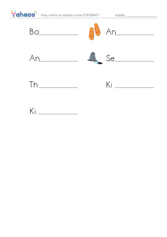 Write the word rows worksheet for Bottom of the world, Antarctica, Antarctica is at the bottom of the world and 4 more