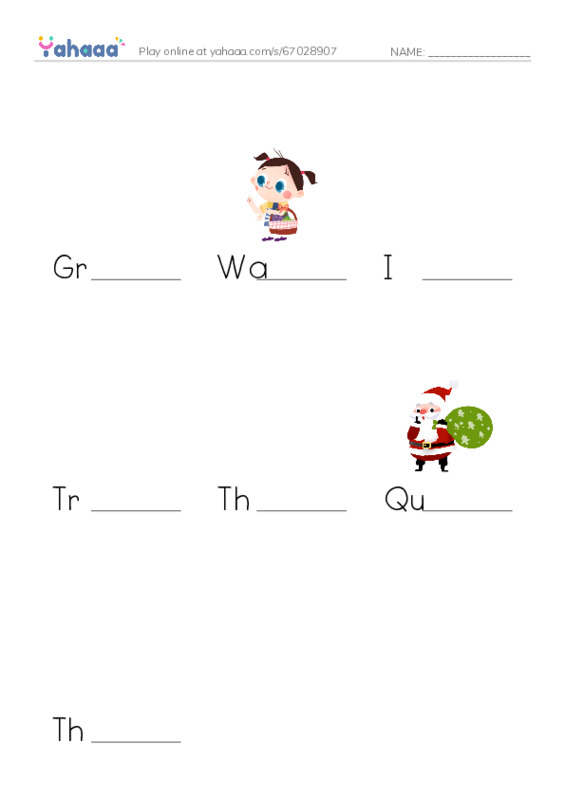 Finish the word worksheet for Grandpa's Favorite Trail, Walk, I like to walk with my dog and 4 more