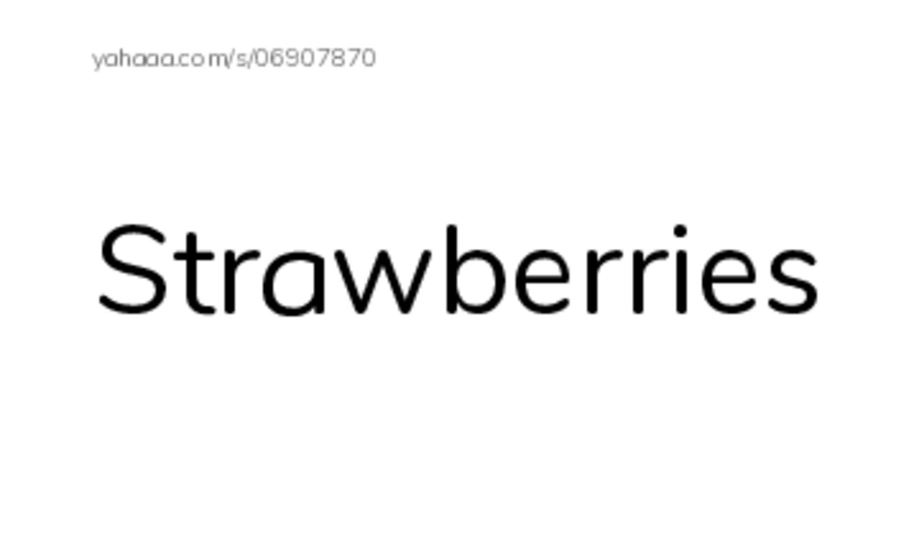 Index cards, words only worksheet for Strawberries, I like strawberries, Cathy and 25 more