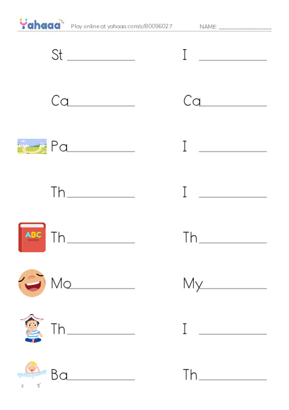 Write the word rows worksheet for Strawberries, I like strawberries, Cathy and 25 more