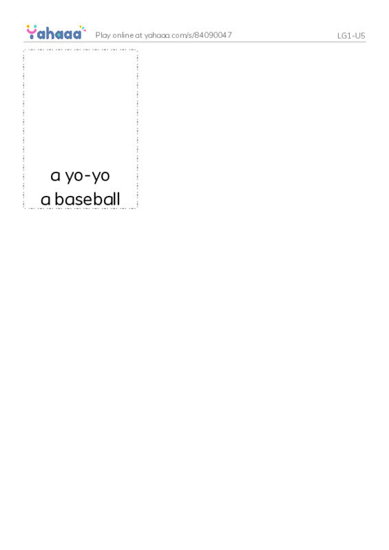 Picture flashcards worksheet for LG1-U5