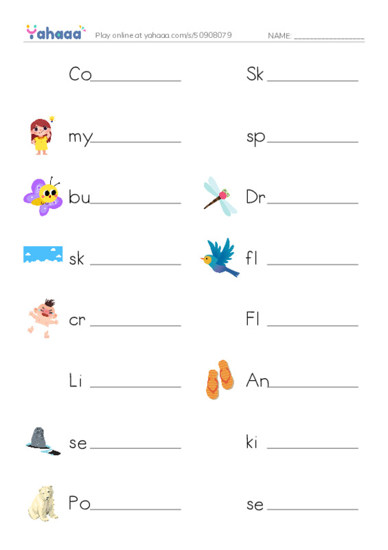 Write the word rows worksheet for Cold-Weather Animals

Vowel y, Skylar, my and 14 more