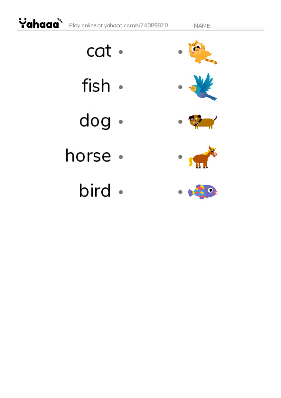 Draw a line to match worksheet for toys