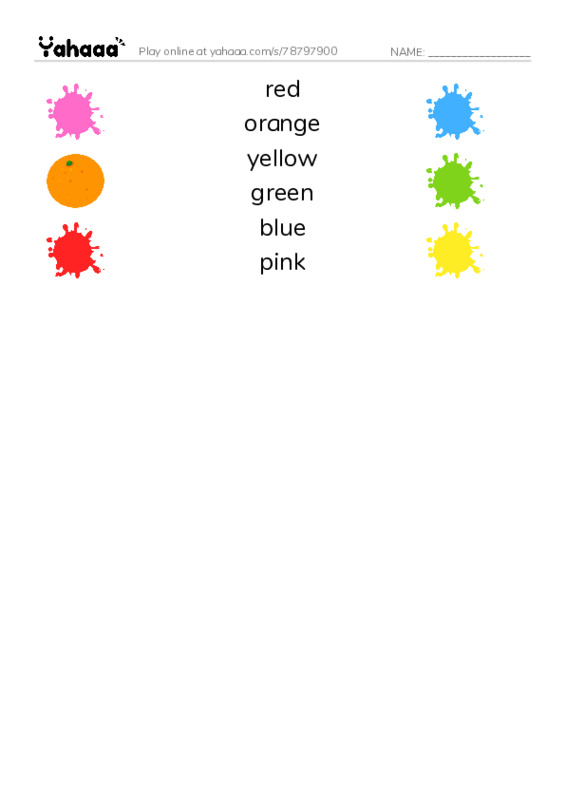 Match both sides worksheet for Rainbow Colours