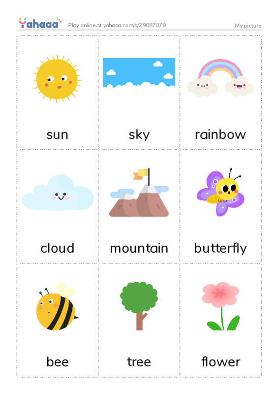 Picture flashcards worksheet for My picture