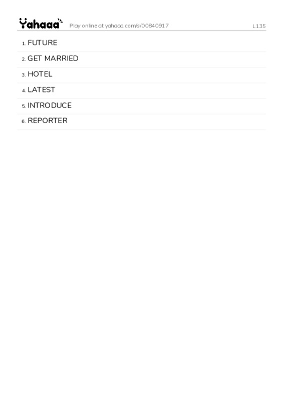 Word list with meanings worksheet for L135