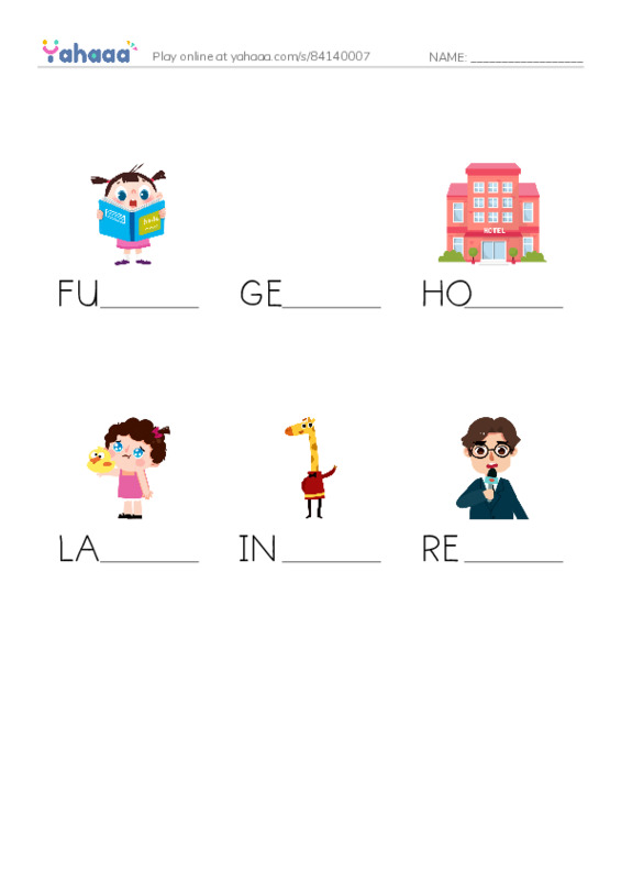 Finish the word worksheet for L135