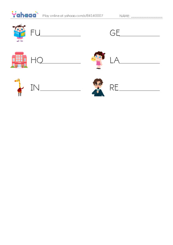 Write the word rows worksheet for L135