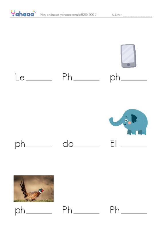 Finish the word worksheet for Let's talk about jobs, Phil, phone and 11 more