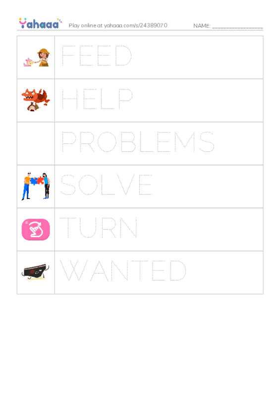Picture and word rows worksheet for RAZ E THE CLASS PET