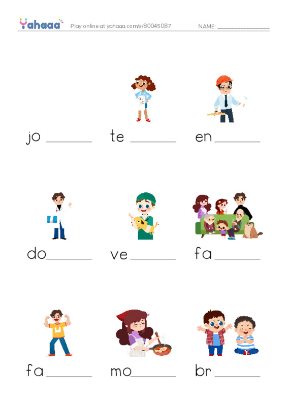 Finish the word worksheet for Mr.Ghazy Elnahas