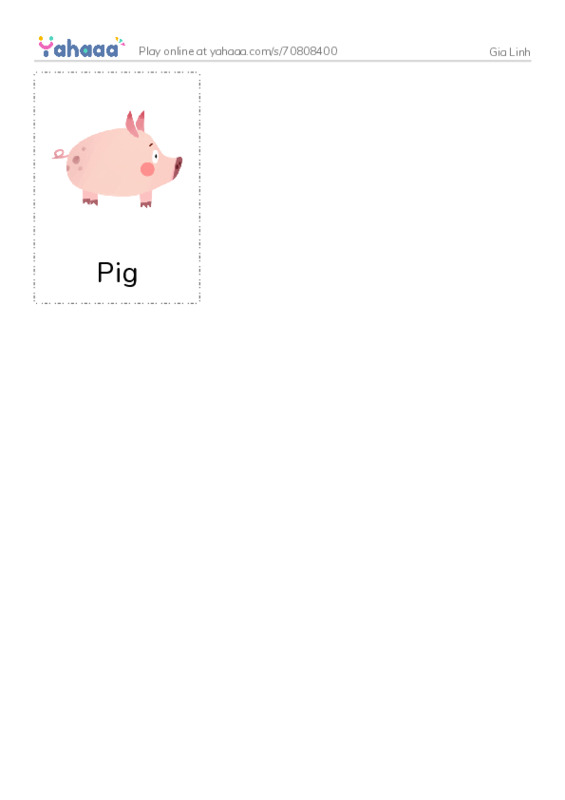 Picture flashcards worksheet for Gia Linh