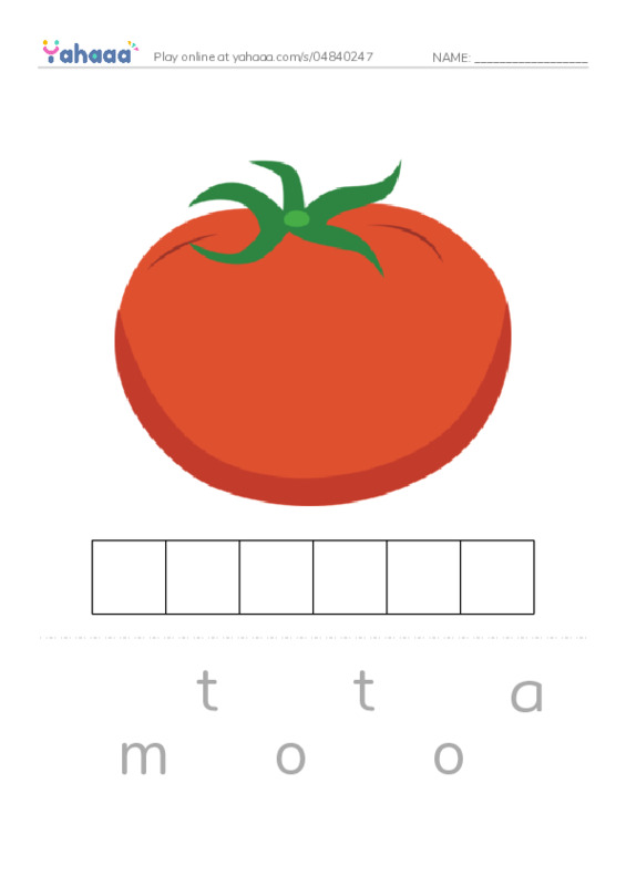 Letter scramble puzzle worksheet for Vegetables