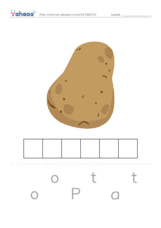 Letter scramble puzzle worksheet for Vegetable