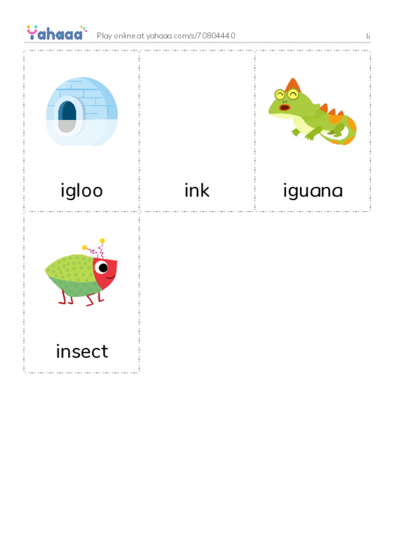 Picture flashcards worksheet for Ii