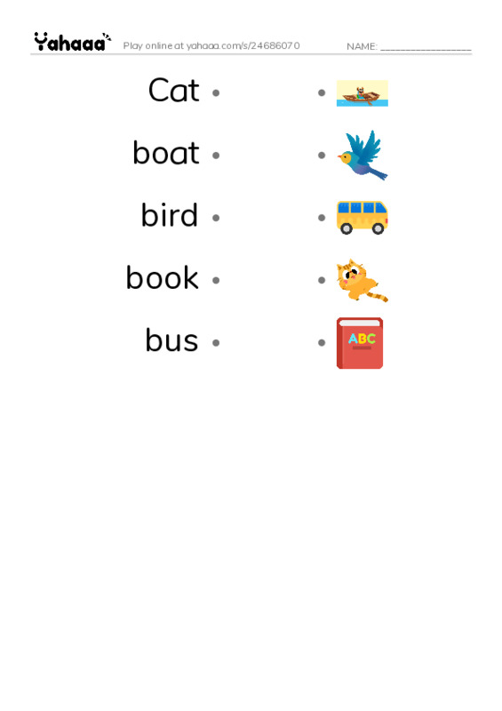 Draw a line to match worksheet for power up0 U1 Vocabulary 1