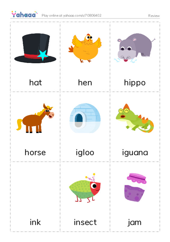 Picture flashcards worksheet for Review