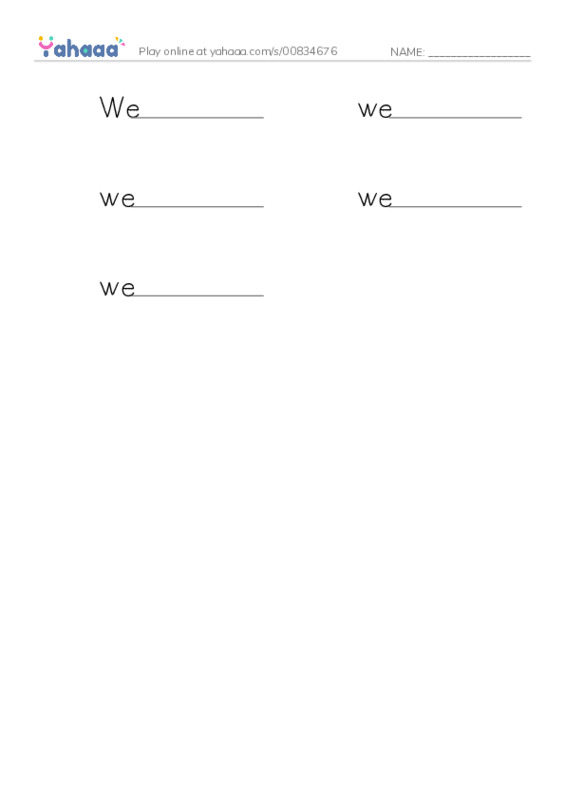 Write the word rows worksheet for Mr.Ghazy Elnahas