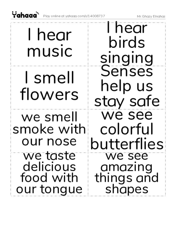 Word flashcards worksheet for Mr.Ghazy Elnahas