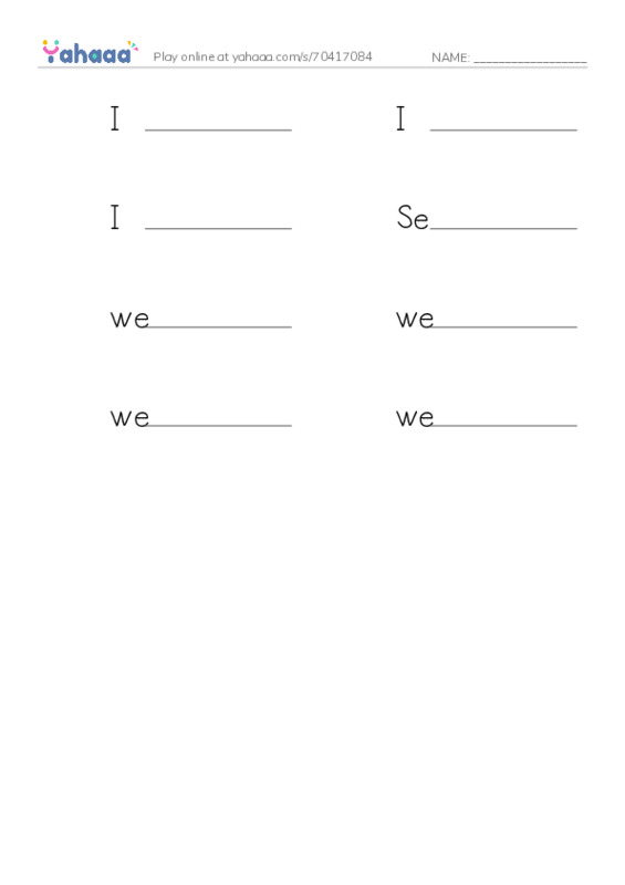 Write the word rows worksheet for Mr.Ghazy Elnahas