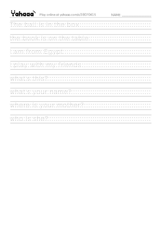 Handwriting lines worksheet for Mr.Ghazy Elnahas