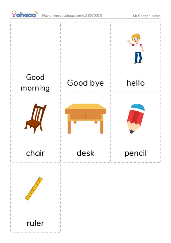 Picture flashcards worksheet for Mr.Ghazy Elnahas